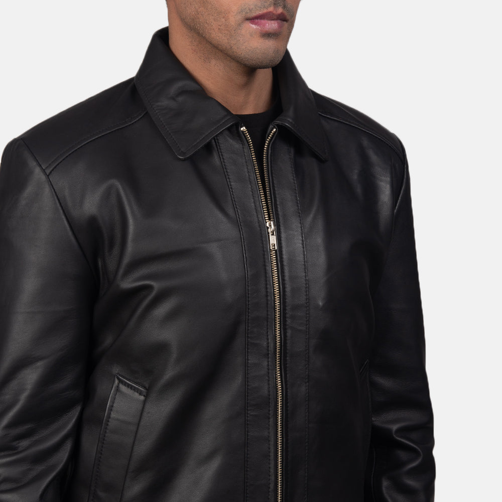 inferno black sheepskin leather jacket for men | premium real leather