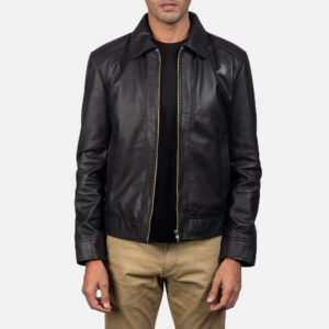 Home inferno black sheepskin leather jacket for men | premium real leather