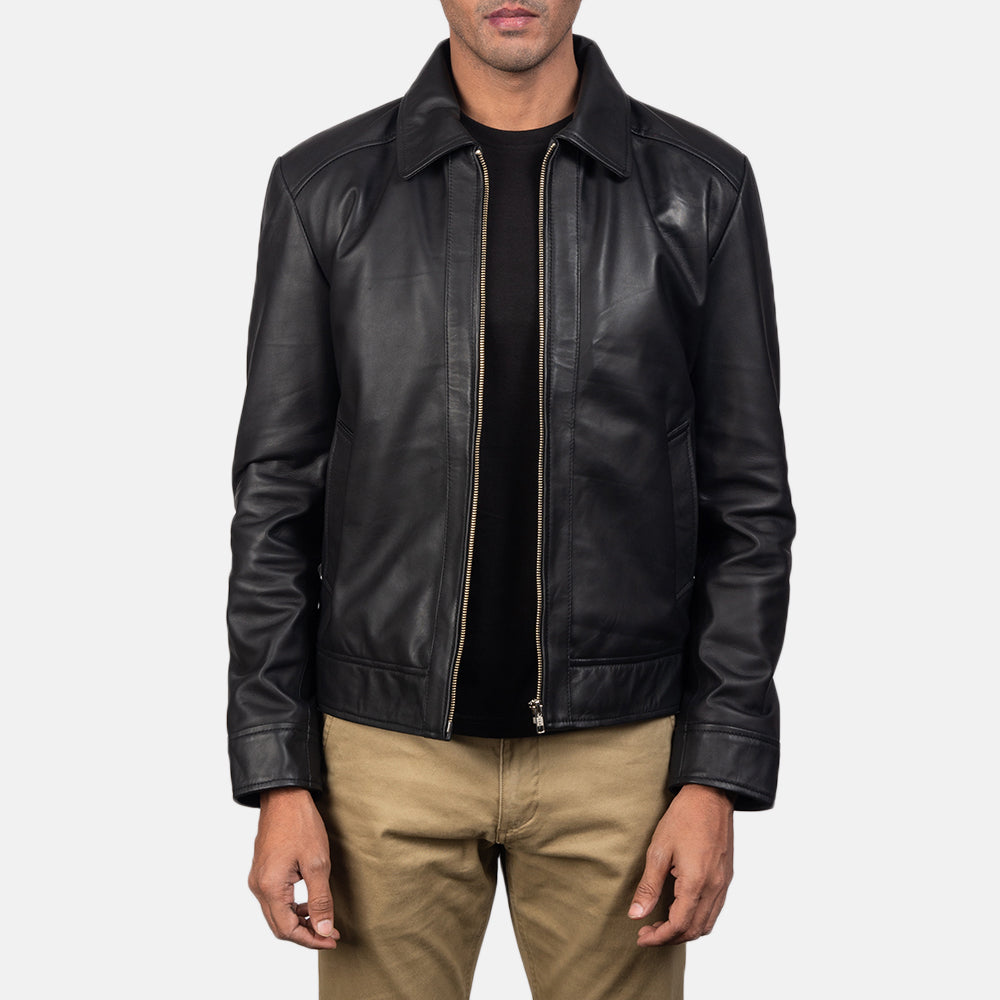 inferno black sheepskin leather jacket for men | premium real leather
