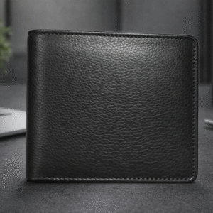 MENS LEATHER WALLETS premium black genuine leather wallet for men – slim & durable